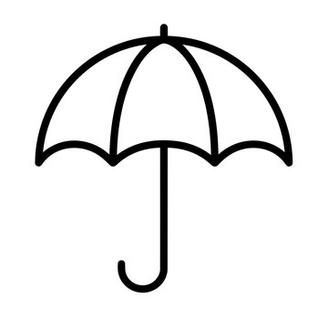 Umbrella icon, black glyph vector symbol for web and app interface design