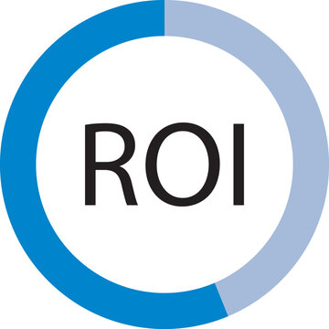 Return on Investment ROI Donut Chart Vector Icon