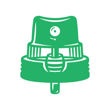 Green spray paint nozzle vector icon for graffiti and street art design