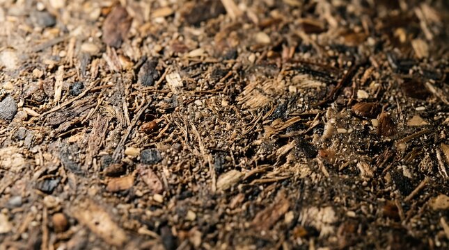 Cork Rubber Hybrid Composite Macro with Natural Brown Fibers and Dark Binder