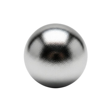Shiny metallic chrome sphere with reflective surface