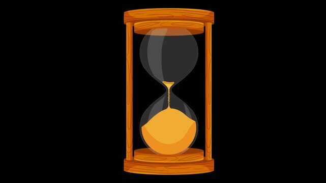 2d Hourglass Loop Animation, Sand Timer, Minimalist icon animation, Showing Time or Deadline 