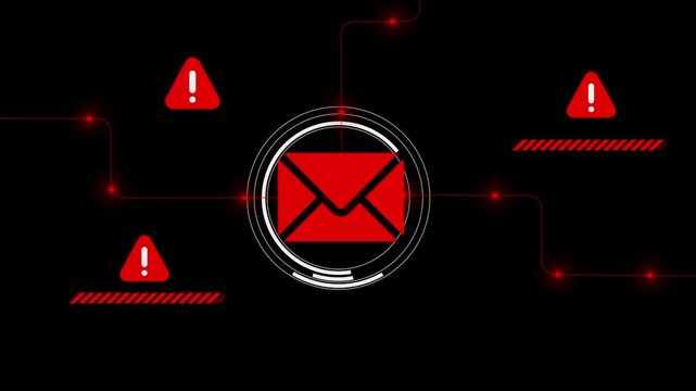 Suspect emails alert spam virus message caution sign for notification on internet threat security. Harmful, junk mail and Trash, Spam email pop up warning.
