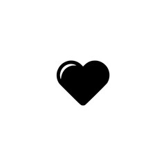 Fototapeta premium Heart reaction icon. Solid black glyph of a heart for social like and love.