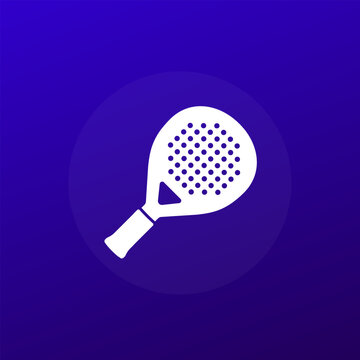padel racket icon, vector pictogram