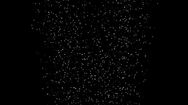 Abstract background with falling white particles on black motion video