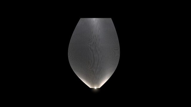 Abstract glowing light lines forming a geometric vortex shape motion video