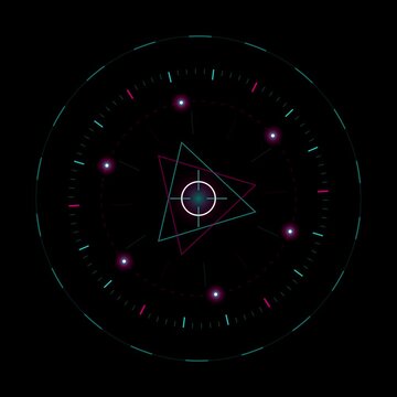 Futuristic hud interface with geometric shapes and glowing circles motion video