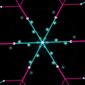 Abstract digital network structure with glowing nodes and lines motion video