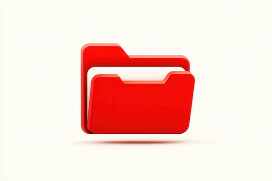 Red folder icon on white background with shadow