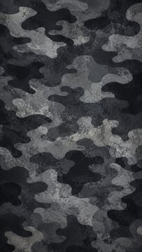 Dark gray and black textured camouflage pattern with grunge overlays and organic shapes