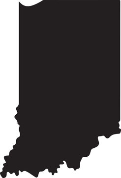 Indiana state map silhouette vector