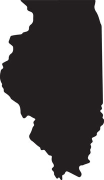 Illinois state map silhouette vector