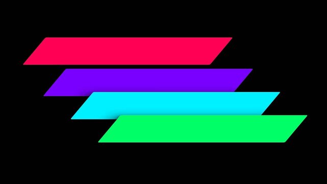 Vibrant abstract geometric bars on a black background