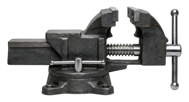 Heavy duty cast iron bench vise for metalworking
