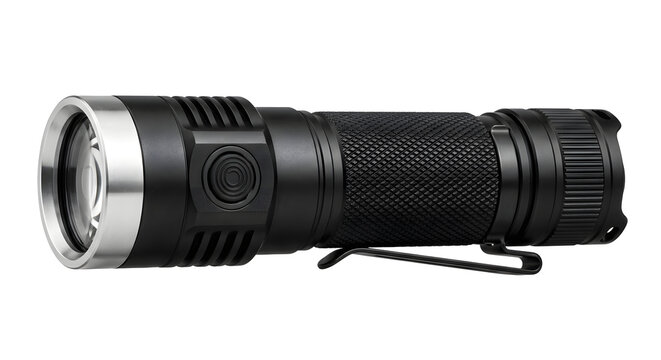 Tactical black led flashlight for outdoor emergency lighting