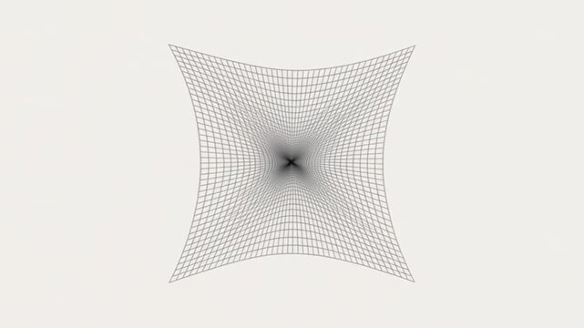 Abstract Geometric Grid Pattern Tunnel - Modern Futuristic 3D Mesh Design Background with Optical Illusion and Perspective