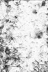 Grunge texture overlay featuring distressed black and white grain patterns on a stark white flat surface © Graphicagfx_overlays