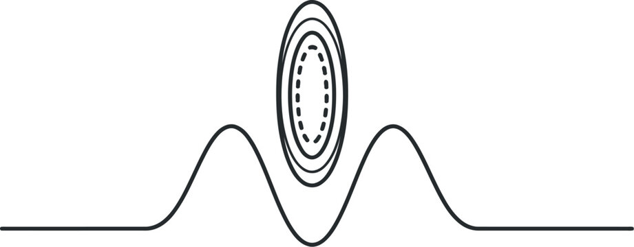 Abstract representation of a quantum wave packet and its probability distribution