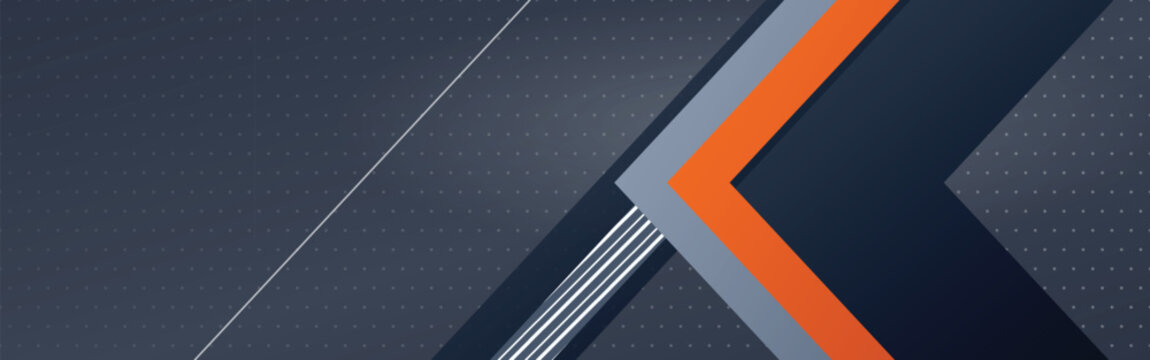Professional dark tech background with orange chevrons vector
