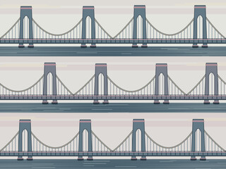Fototapeta premium Architectural Suspension Bridge Print With Sweeping Cables