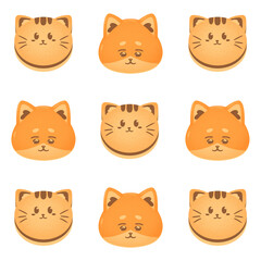 Fototapeta premium Seamless pattern with cute cat and shiba inu cookie characters, kawaii animal background