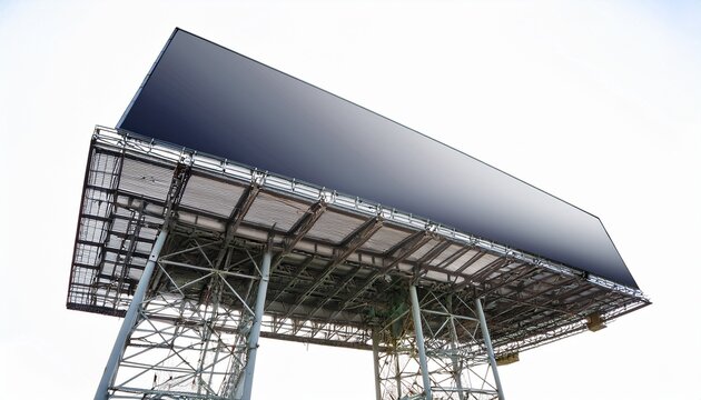 large blank outdoor billboard structure as isolated on white background