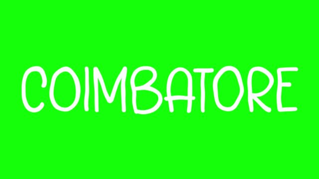 Coimbatore Hand Drawn Scribble Overlay with Green Background