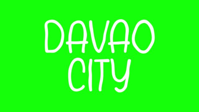 Davao City Hand Drawn Scribble Overlay with Green Background