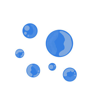 Floating Blue Water Bubbles