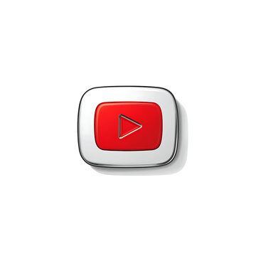 Modern play button icon with red triangle and rounded corners