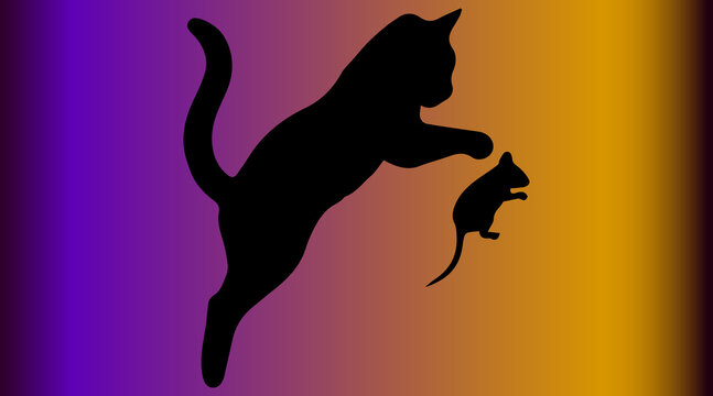 Cat Silhouettes Abstract Striped Pattern Vector Red Background for Pet Lovers