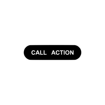 Call to action icon. Solid black glyph of a cta button for marketing and conversion.