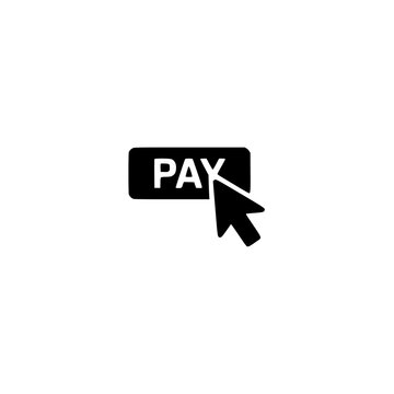 Pay per click icon. Solid black glyph of a ppc cursor for online advertising.