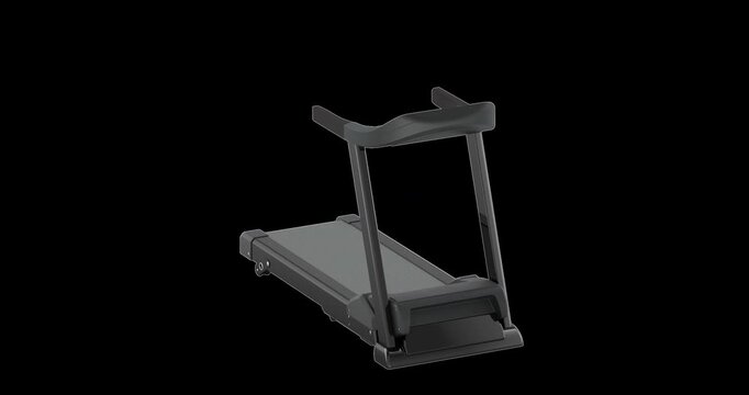 Electric treadmill rotating rotation animation seamlessly loopable. 3D rendering isolated on transparent background