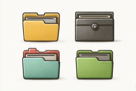 Collection of colorful file folders and document organizer