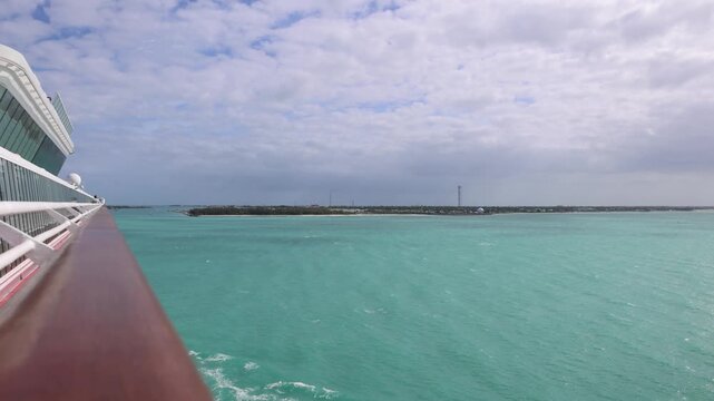 Key West, Florida. Panoramic view of islands and clear turquoise ocean water near Sunset Key