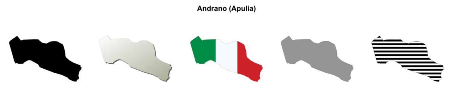 Andrano (Apulia) outline map set