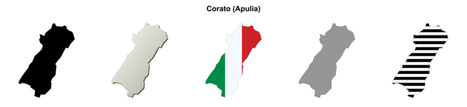 Corato (Apulia) outline map set