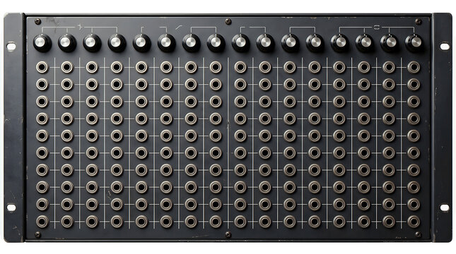 Isolated vintage analog synthesizer patch bay module with jack sockets