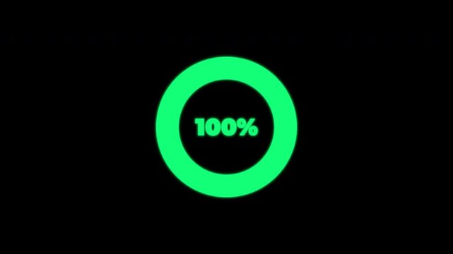 Circle Loading Progress Bar Zero To Hundred Percent Processing Reveal Alpha