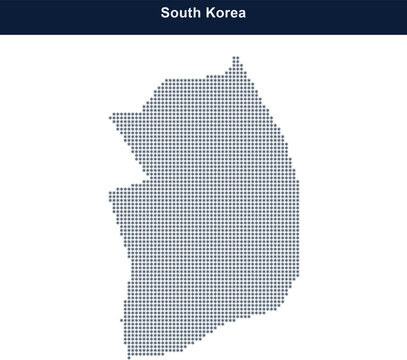 Abstract dark blue geometric gradient shape made of small square pixels