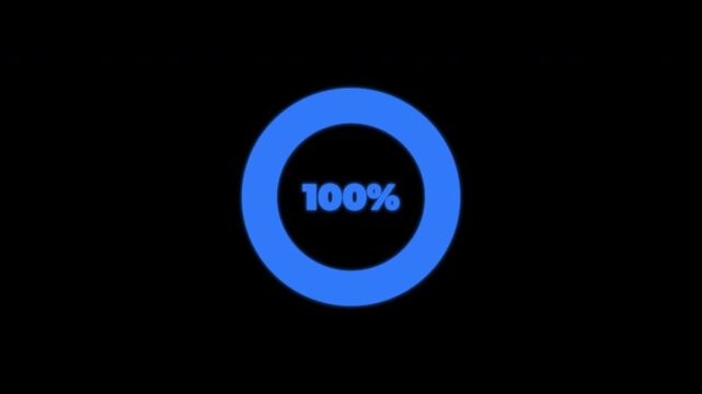 Circular Loading Progress Counter Zero To Hundred Percent Reveal With Alpha