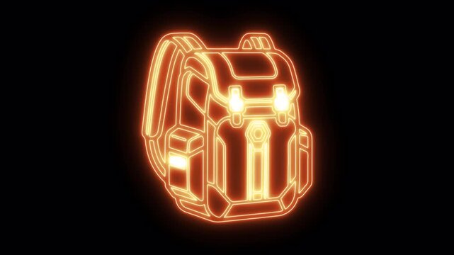 Adventure backpack gear icon animation for travel and outdoor hiking equipment concepts
