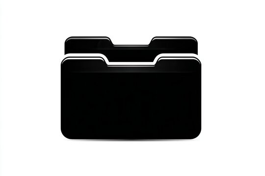 Black folder icon with white outline on white background