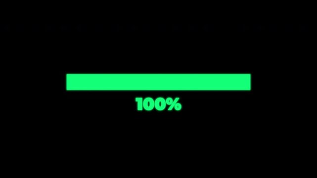Data Processing Loading Progress Bar Zero To Hundred Percent Reveal Alpha