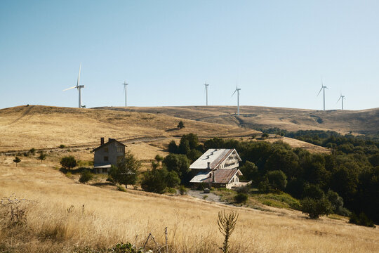 Wind turbines in the mountain