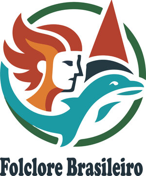 folclore brasileiro logo vector white background .