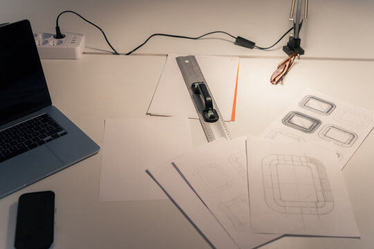 Desk of product designer