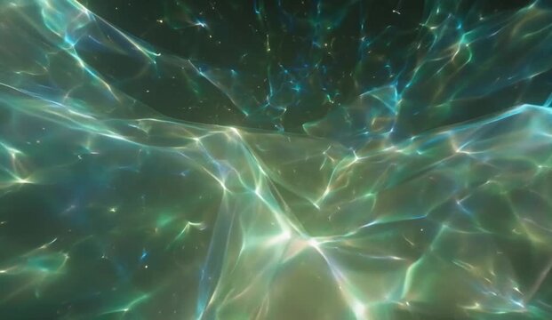 Abstract motion background featuring a sophisticated futuristic environment filled with floating geometric shapes, sculptural forms, translucent panels